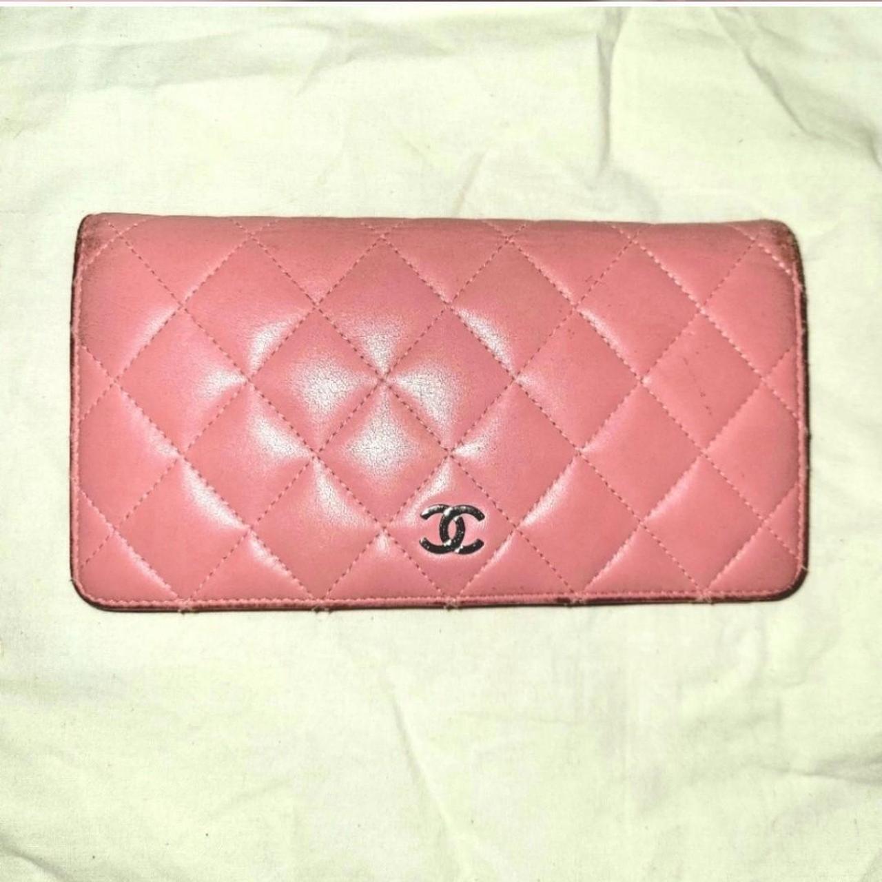 Chanel Matelasse Pink Quilted Leather Wallet • Pink - Depop