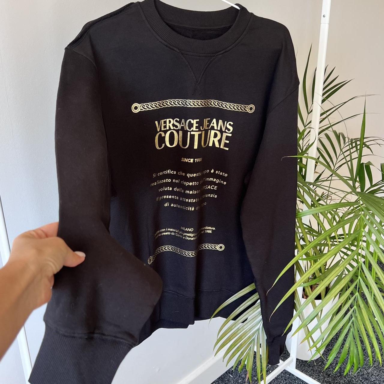 Versace Jeans Couture gold logo sweatshirt Size L,... Depop