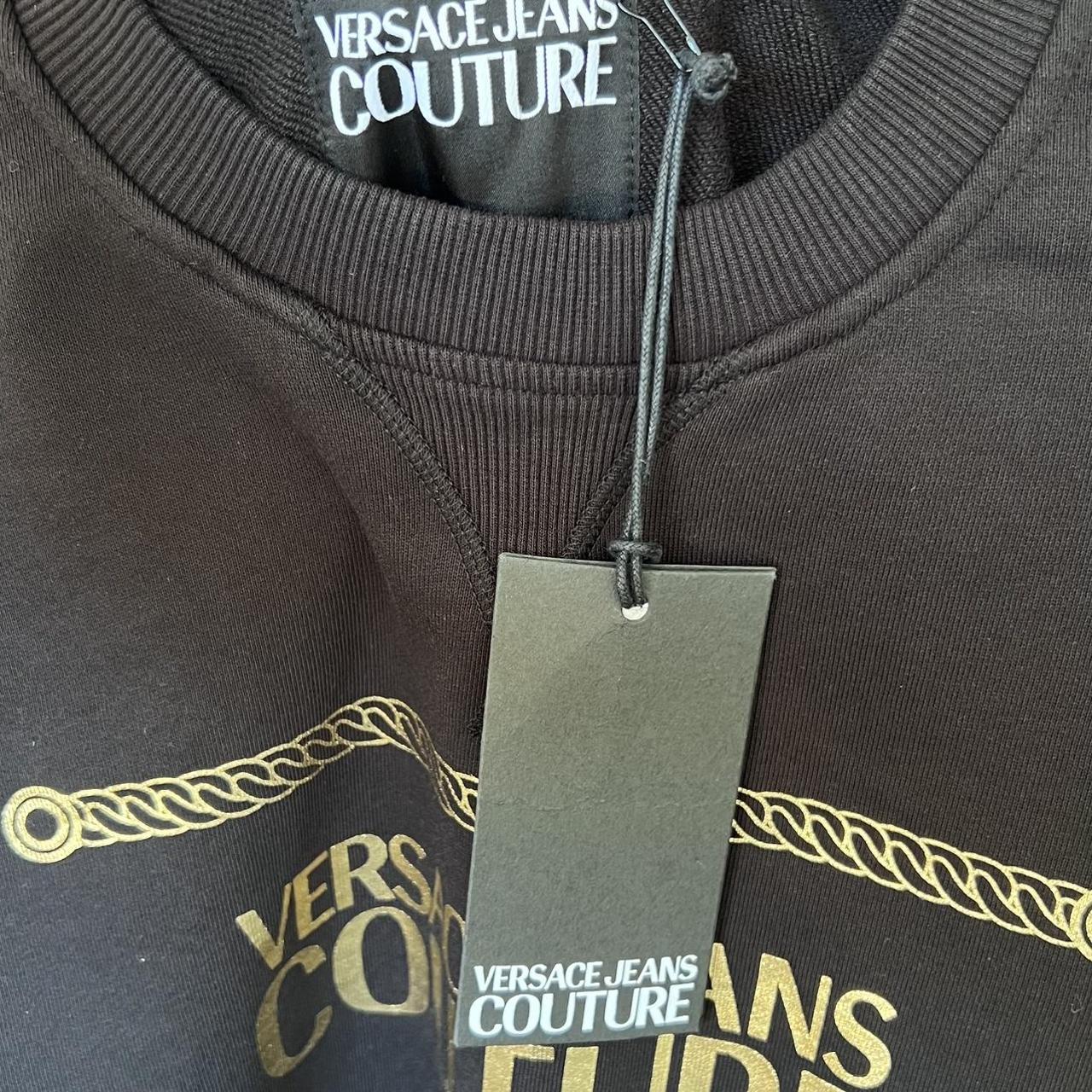 Versace Jeans Couture gold logo sweatshirt Size L,... Depop
