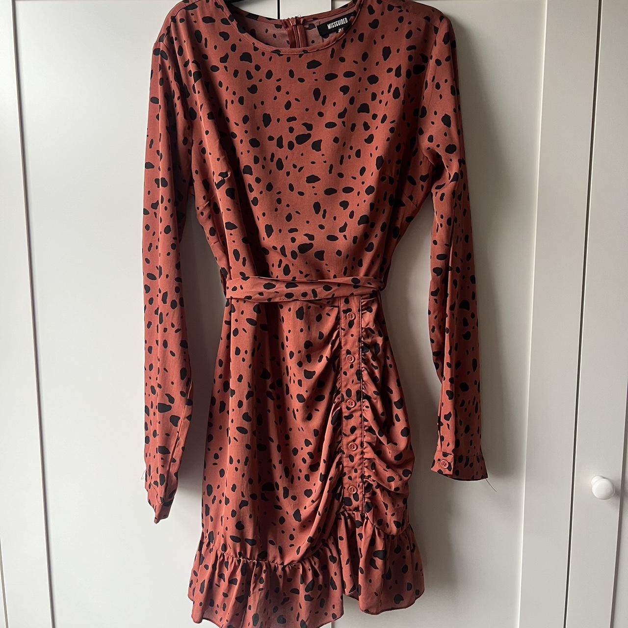 Burnt orange Missguided dress perfect with boots. Depop