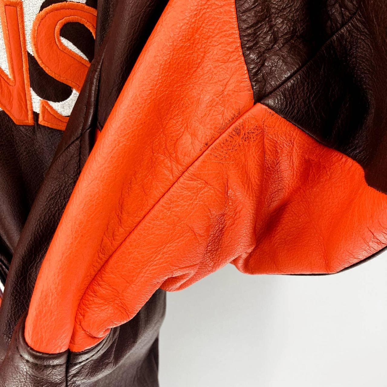 Vintage Oversized Cleveland Browns leather bomber - Depop