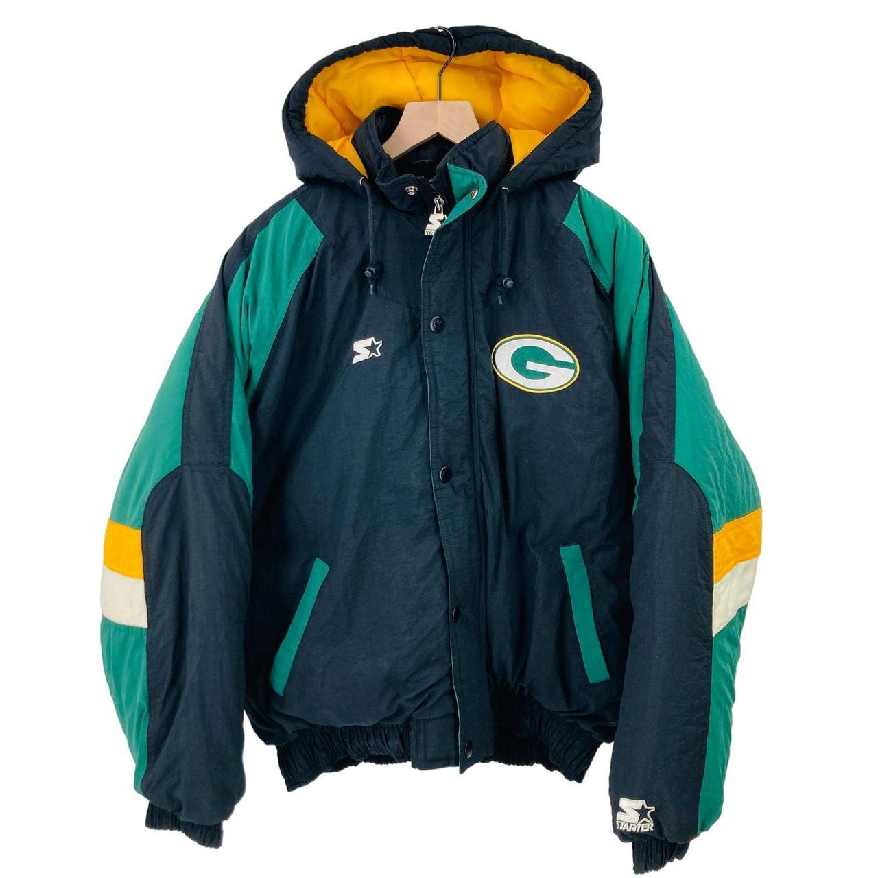 Vintage Green Bay Packers Puffer Jacket Mens Medium - Depop