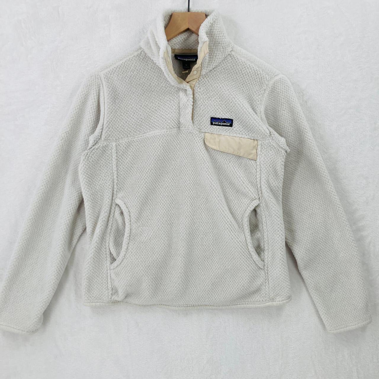 Patagonia Fleece Pullover Womens Small White Re Tool... - Depop