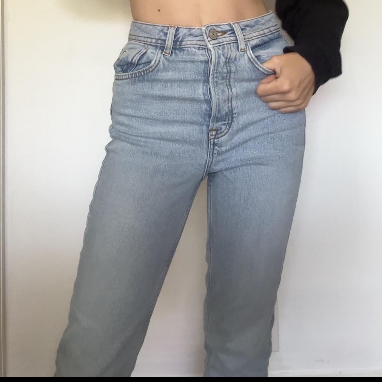 Zara High Rise Mom Jeans with Slit Super fabulous... - Depop