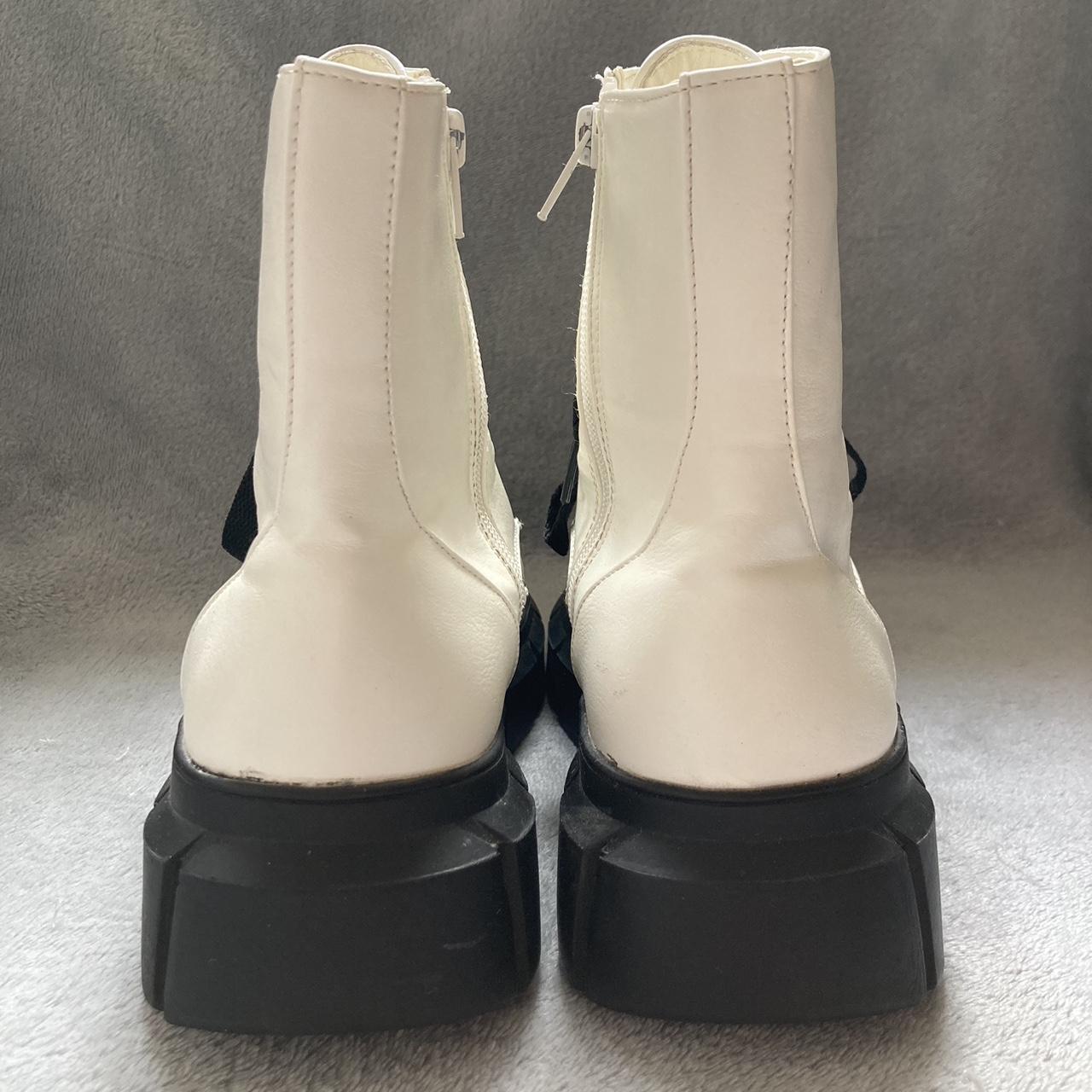 Chunky black sole (around 2inch) white ankle... - Depop