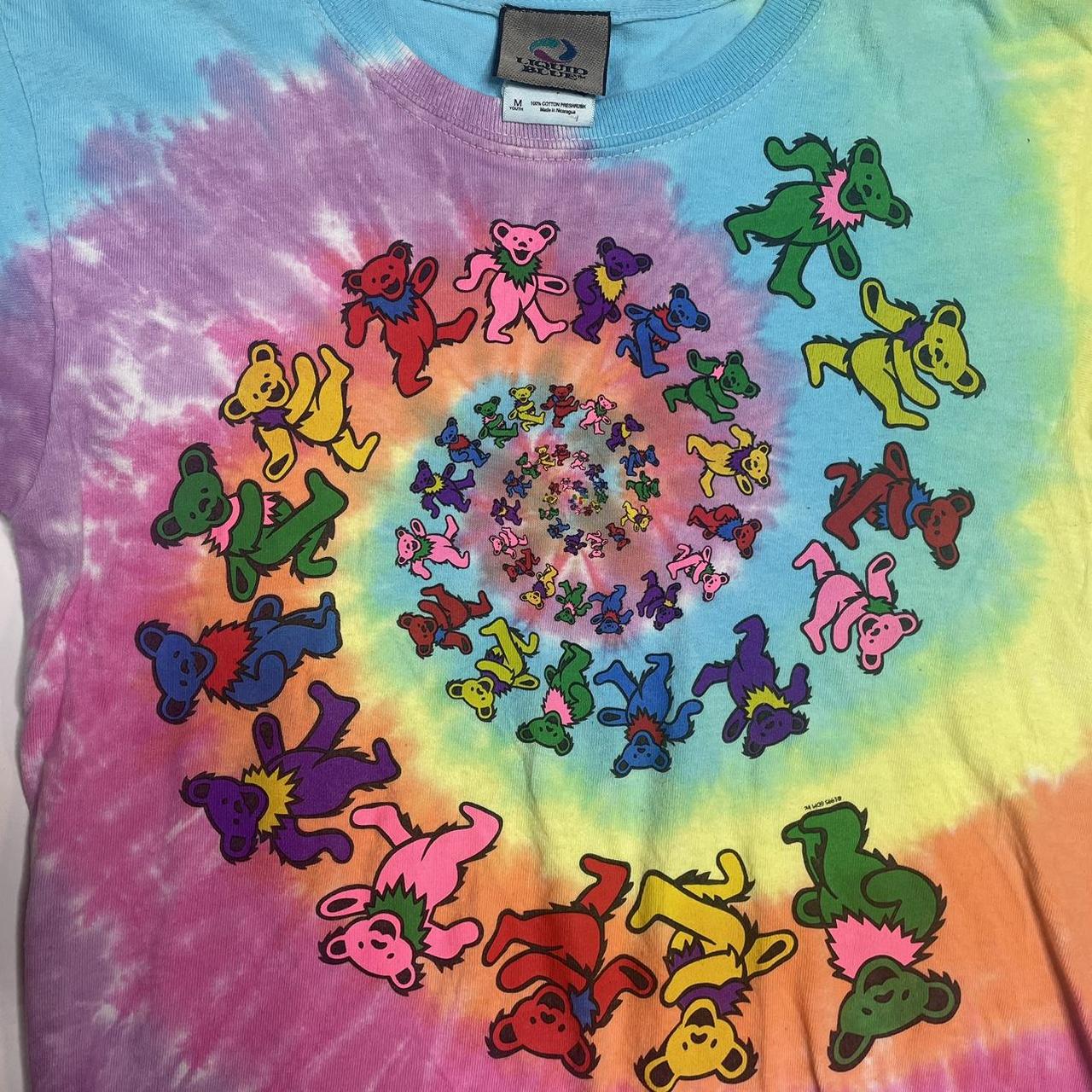 Grateful Dead Spiral Trippy Bears Tie Dye Tee