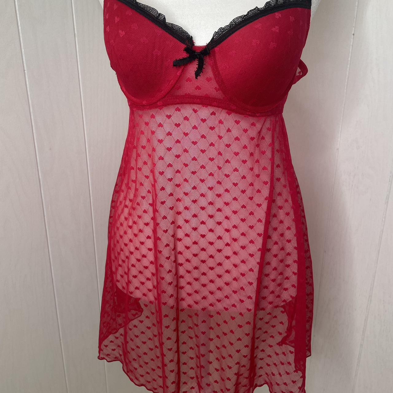 Y2K Red Heart Lingerie Brand Biatta Sleepwear Depop