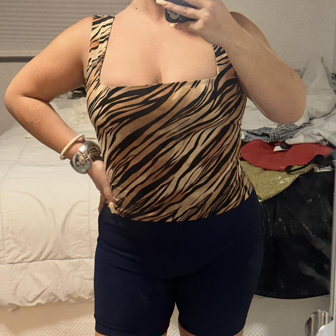 Miaou Women's Tank top Multi/Navy S – Brown and black zebra