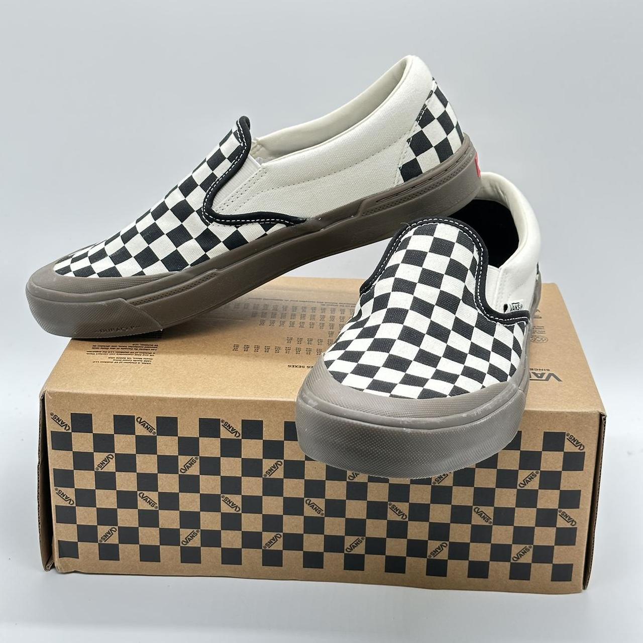 Vans slip shop on checkerboard overwashed