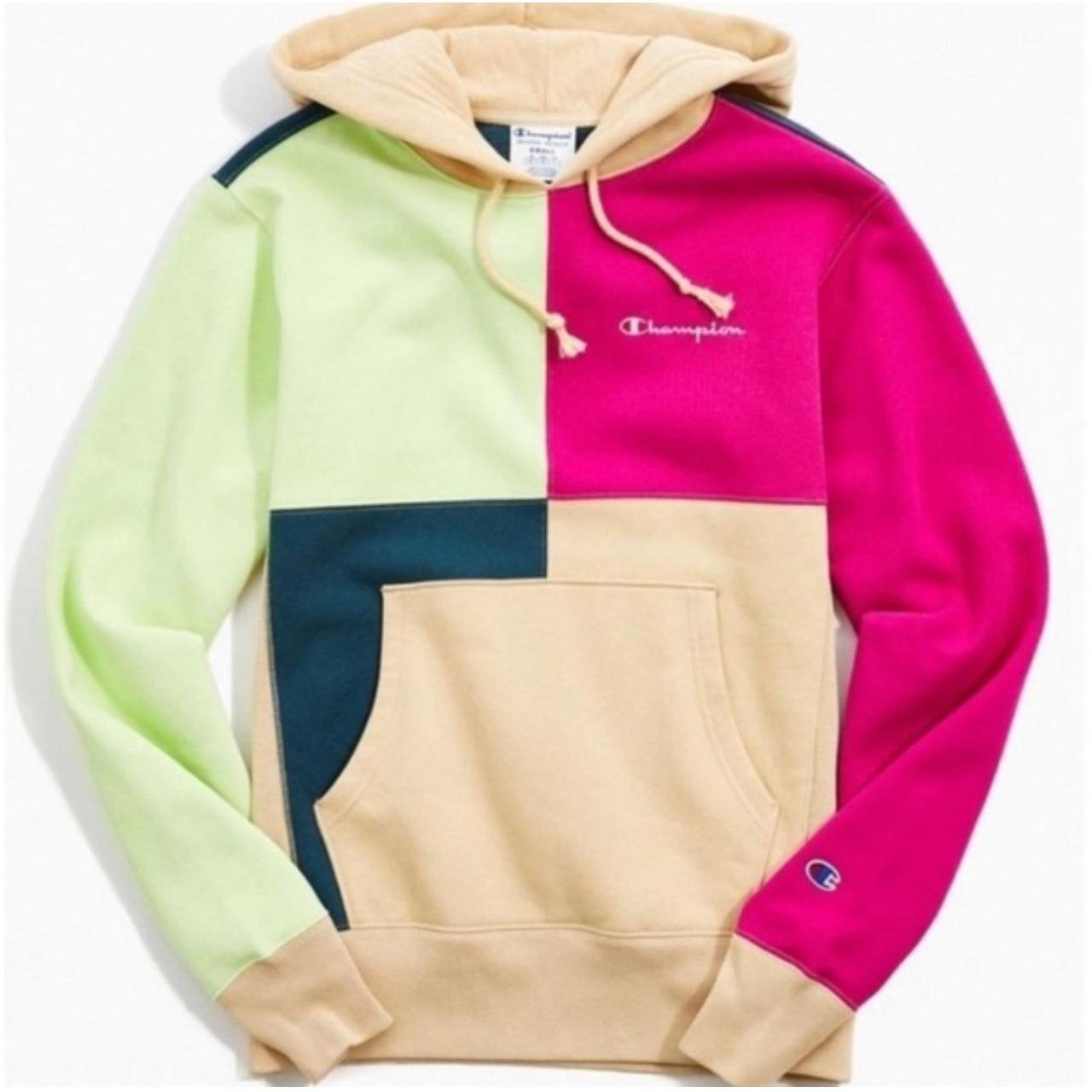 Champion colorblock hoodie green hotsell