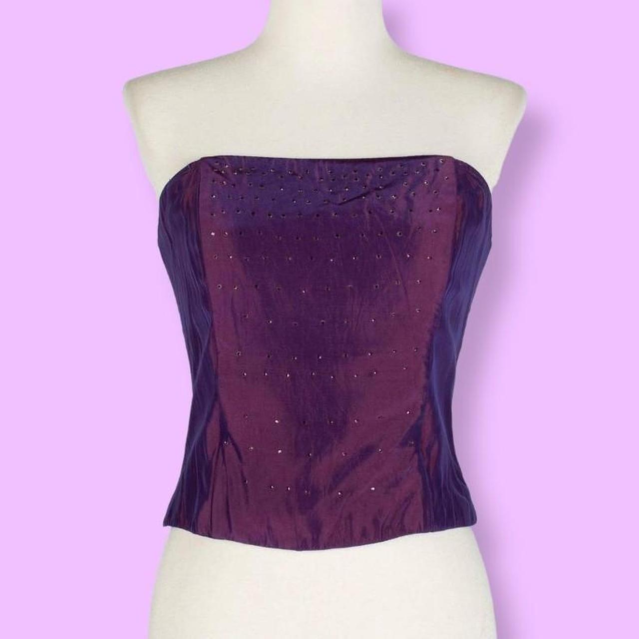 Jessica McClintock top for Gunne Sax Vintage Iridescent Corset Top