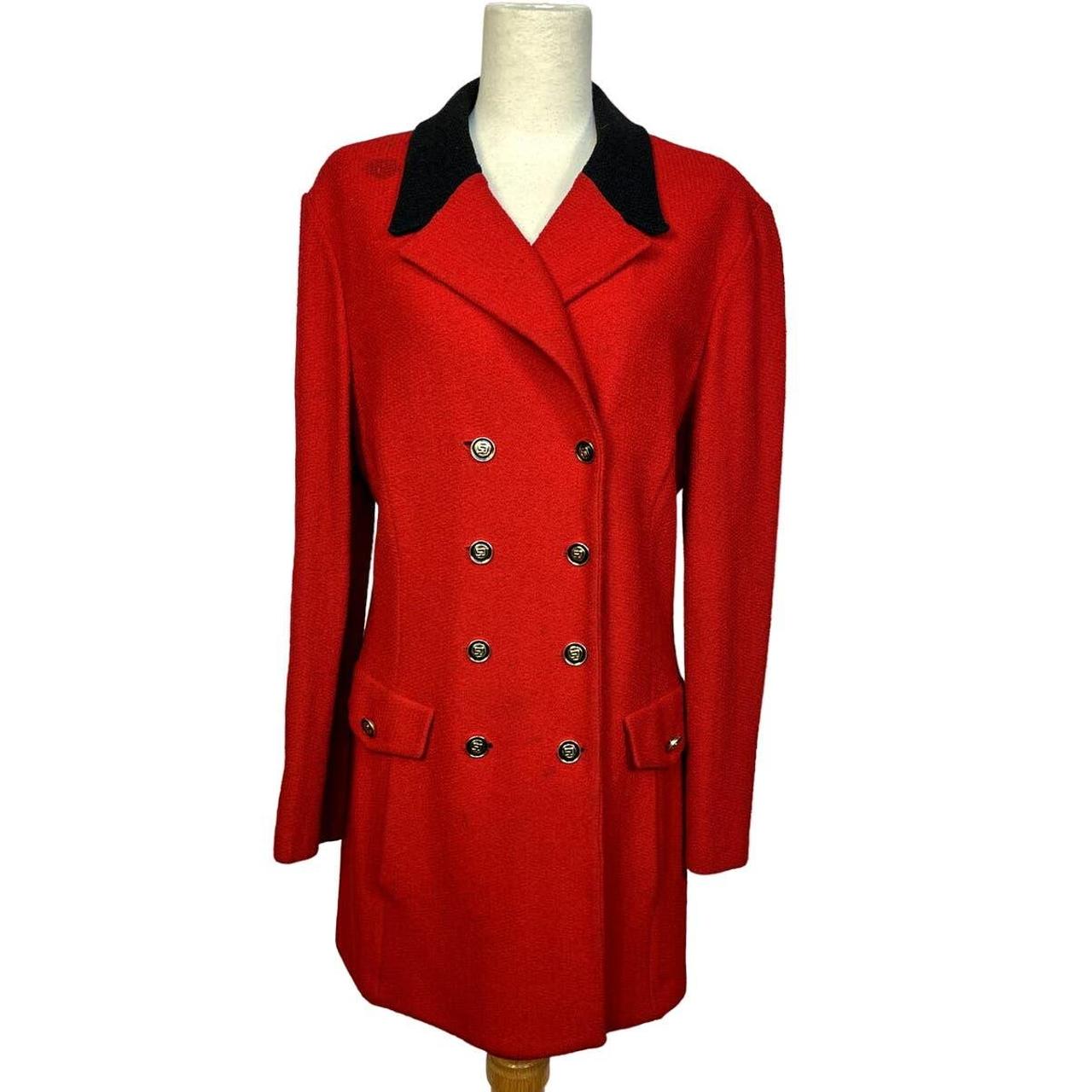 1990s St. John Red Coat | Size 12 | Bust 42 |... - Depop