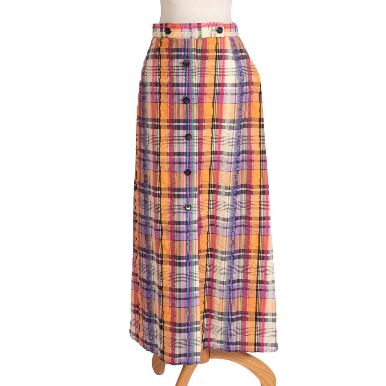 Plaid maxi skirt up best sale