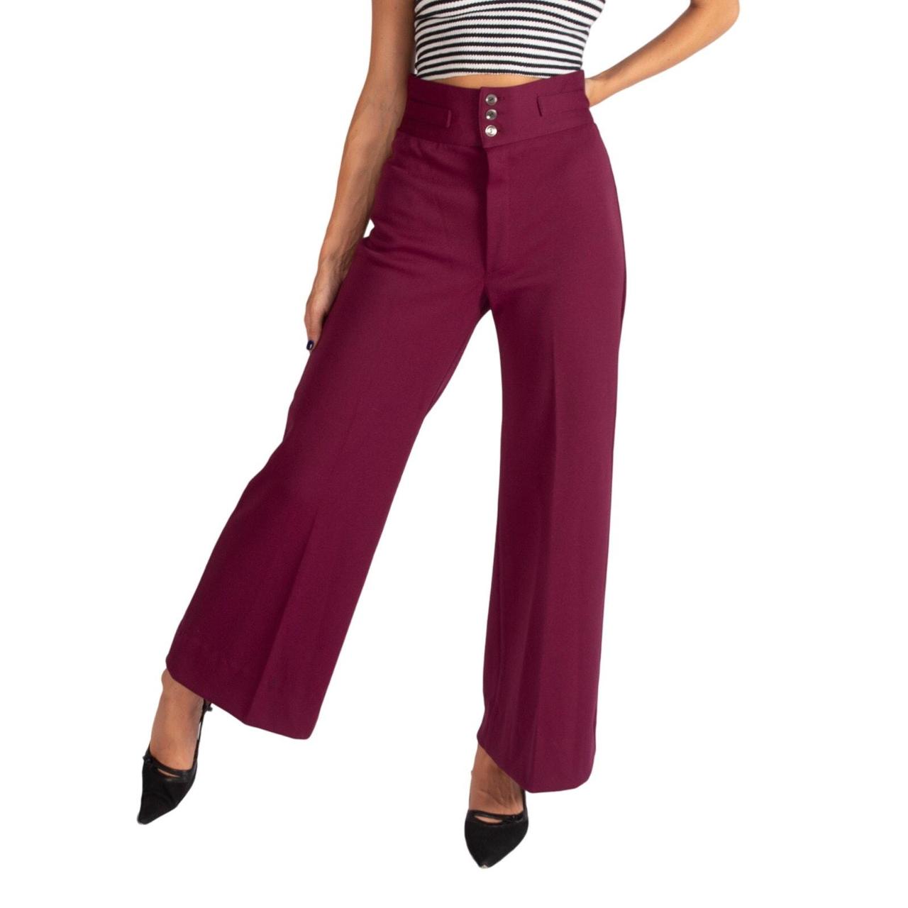 1970s Purple Pants Waist 28 30 Flares Vintage