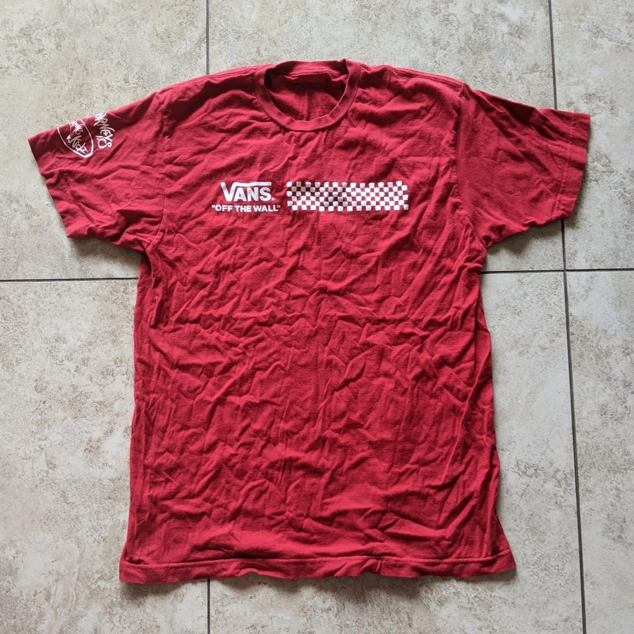 Vans t shirt hot sale white red