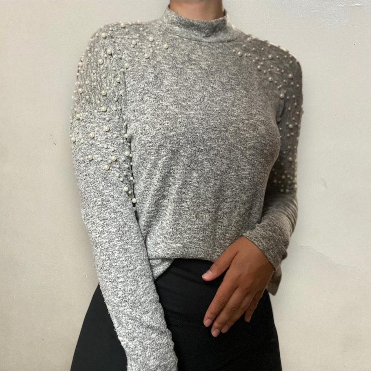 H and m pearl on sale sweater