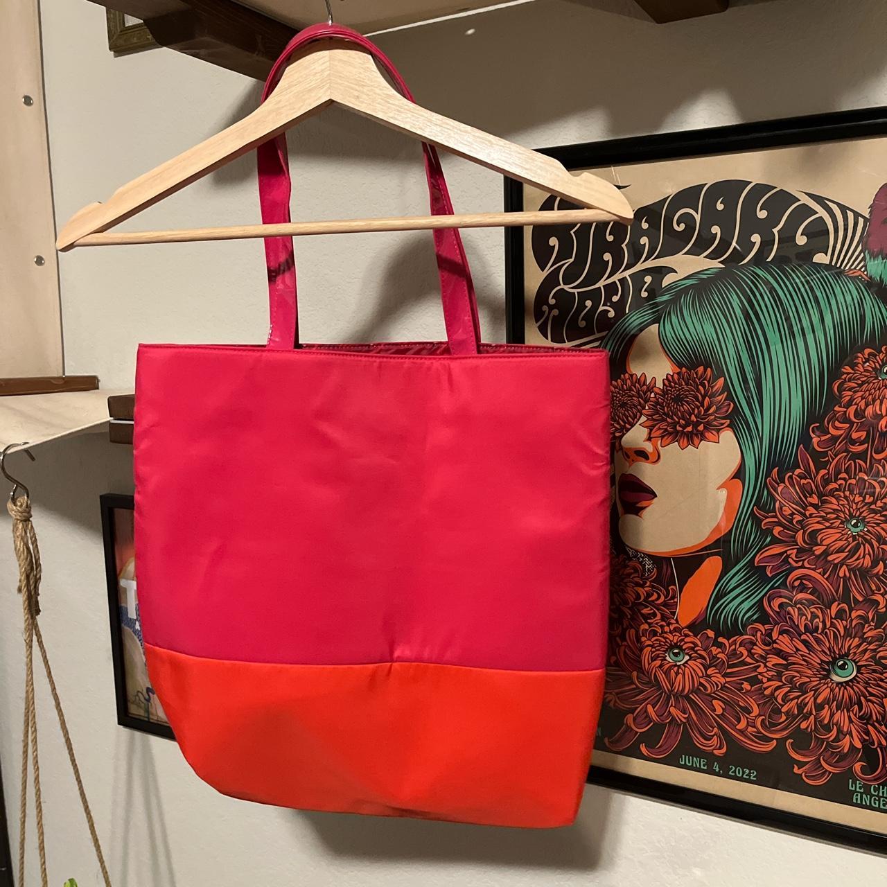 Lancôme Women's Pink and Orange Bag Depop