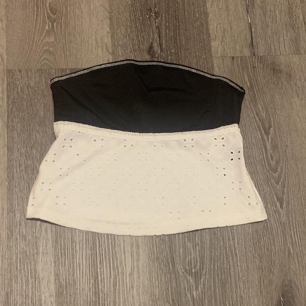 Black and white tube top Eyelet design It’s so cute... - Depop