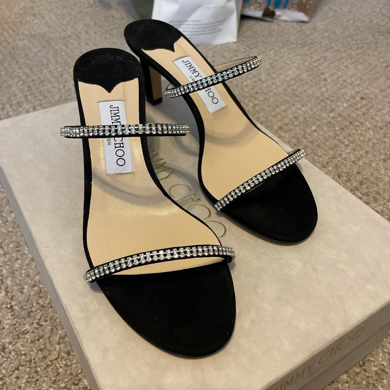 Jimmy Choo Brea 65 Black high heel crystal strapped Depop