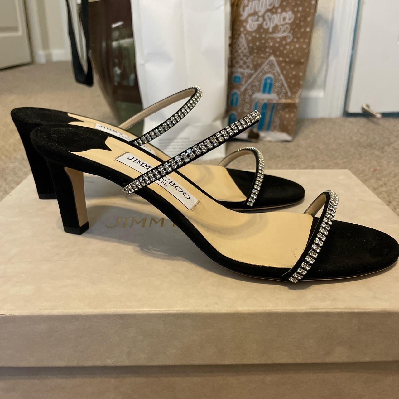 Jimmy Choo Brea 65 Black high heel crystal strapped Depop