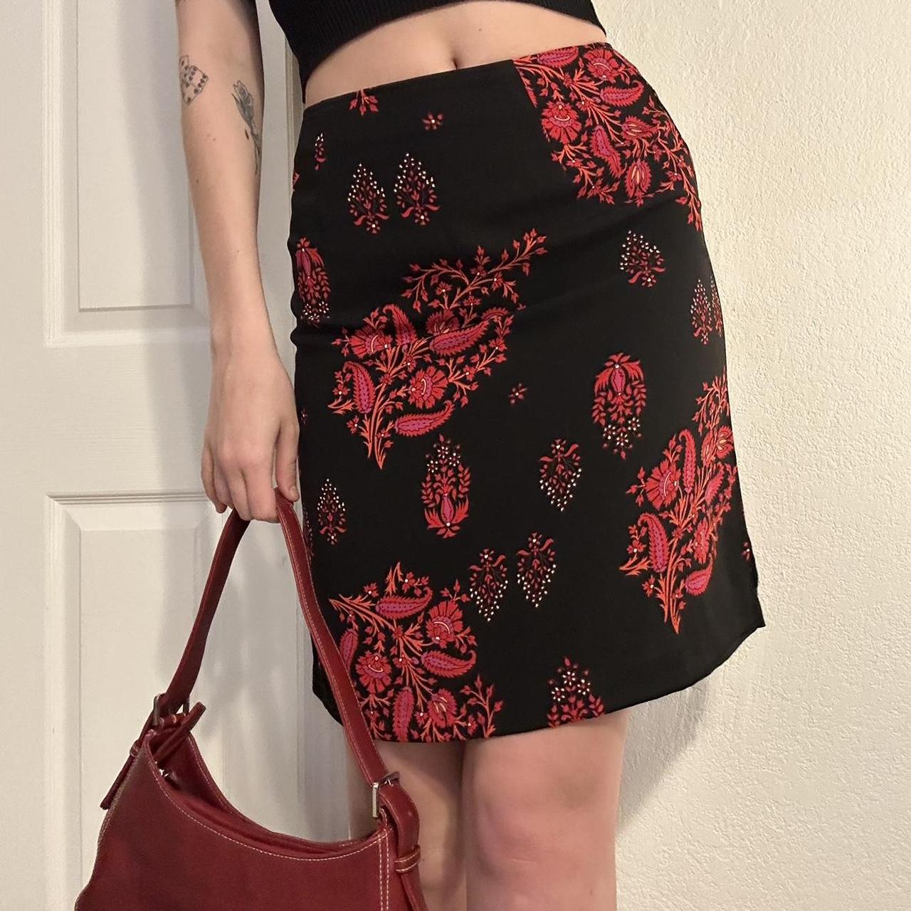 Women's Red and Black Skirt | Depop