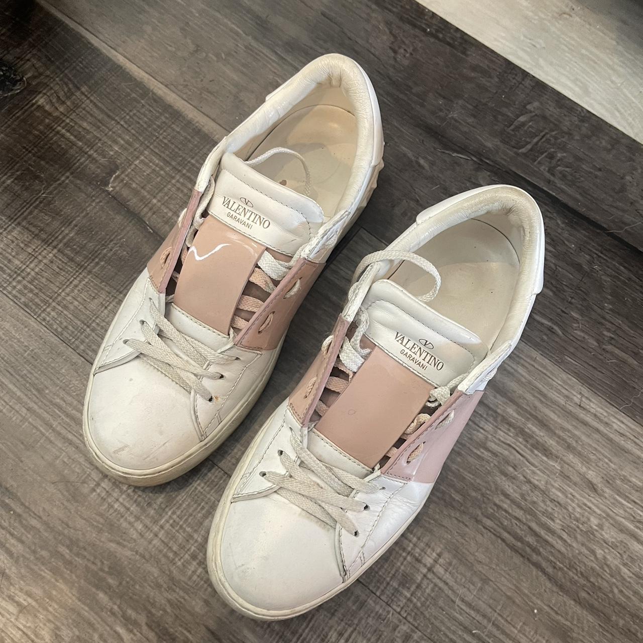 Valentino sneakers white sale and pink