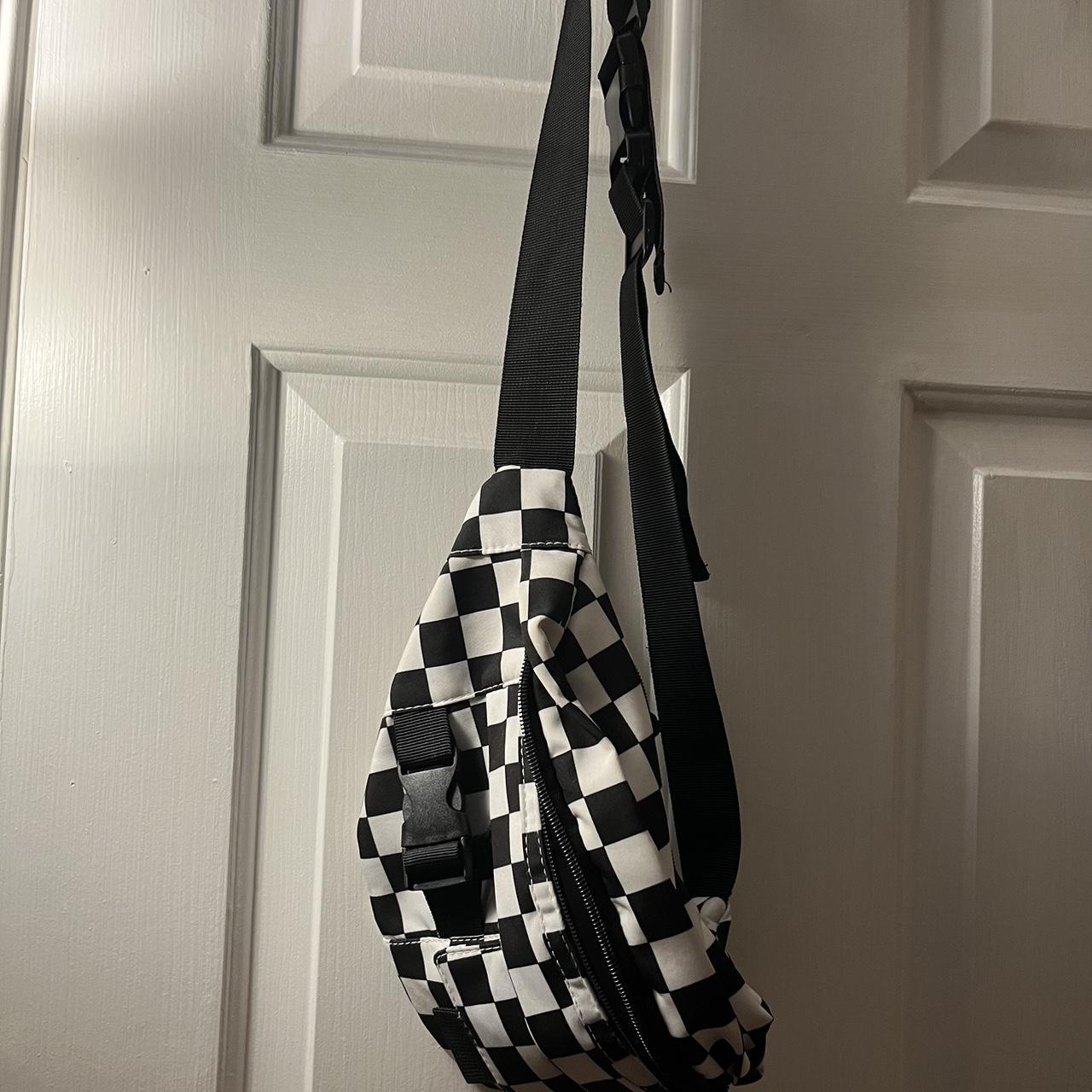 Black and white checkered Fanny pack streetwear