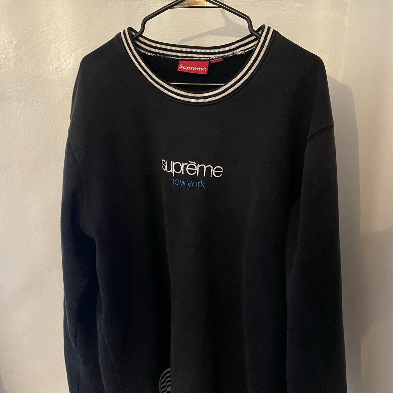 Flocked Logo Sweater Black Size xl Supreme Flocked Logo Sweater \u0027Black\u0027