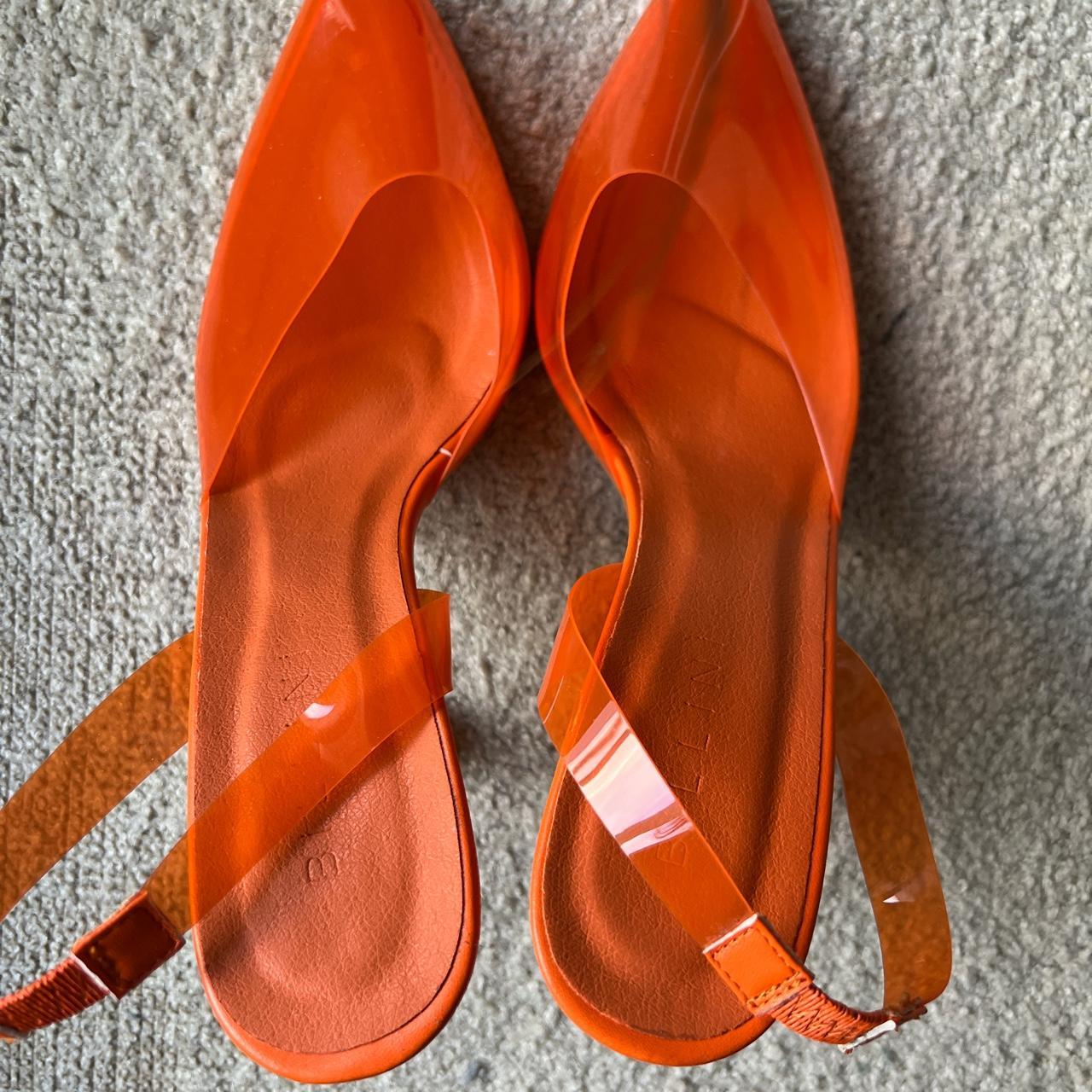 Billini Orange heels Size 8 (39) WORN... - Depop