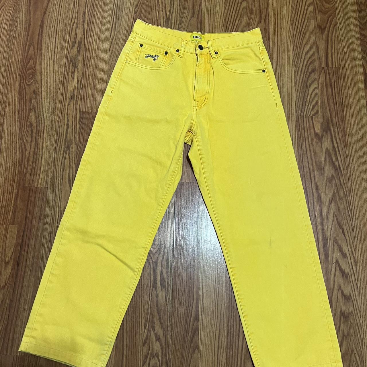 yellow rope logo denim jeans by golf wang, length -...