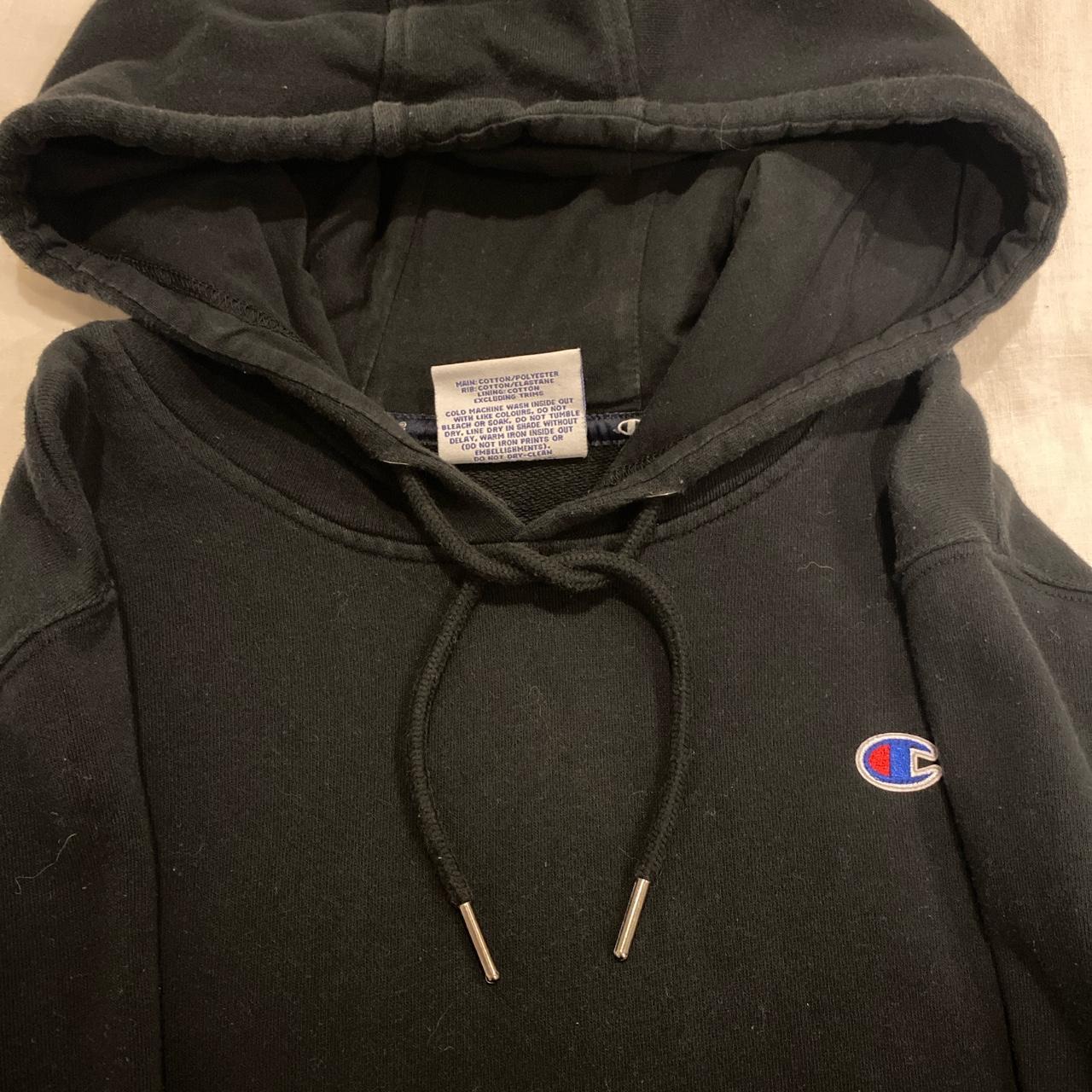 Black champion hoodie size XL but fits M/L as well Depop