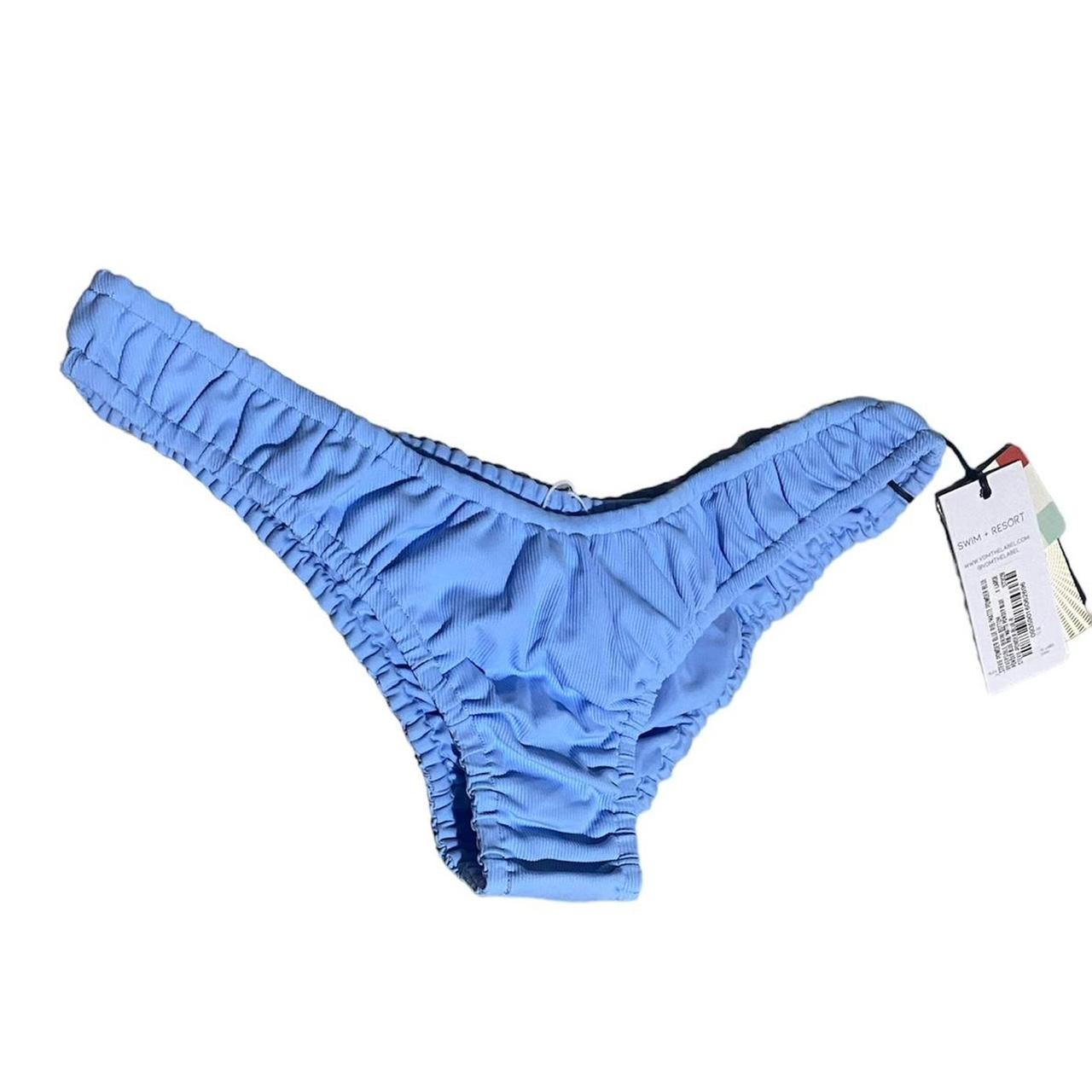 VDM the label blue shirred swim breifs Reversible... Depop