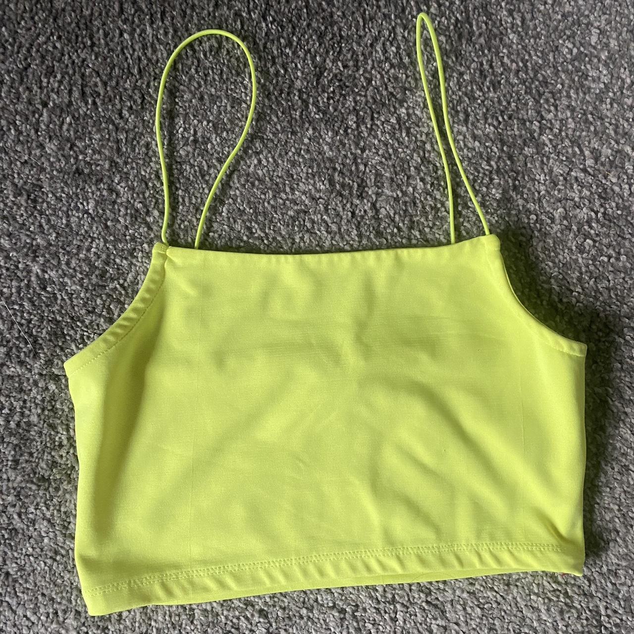 Primark neon yellow crop top uk xs