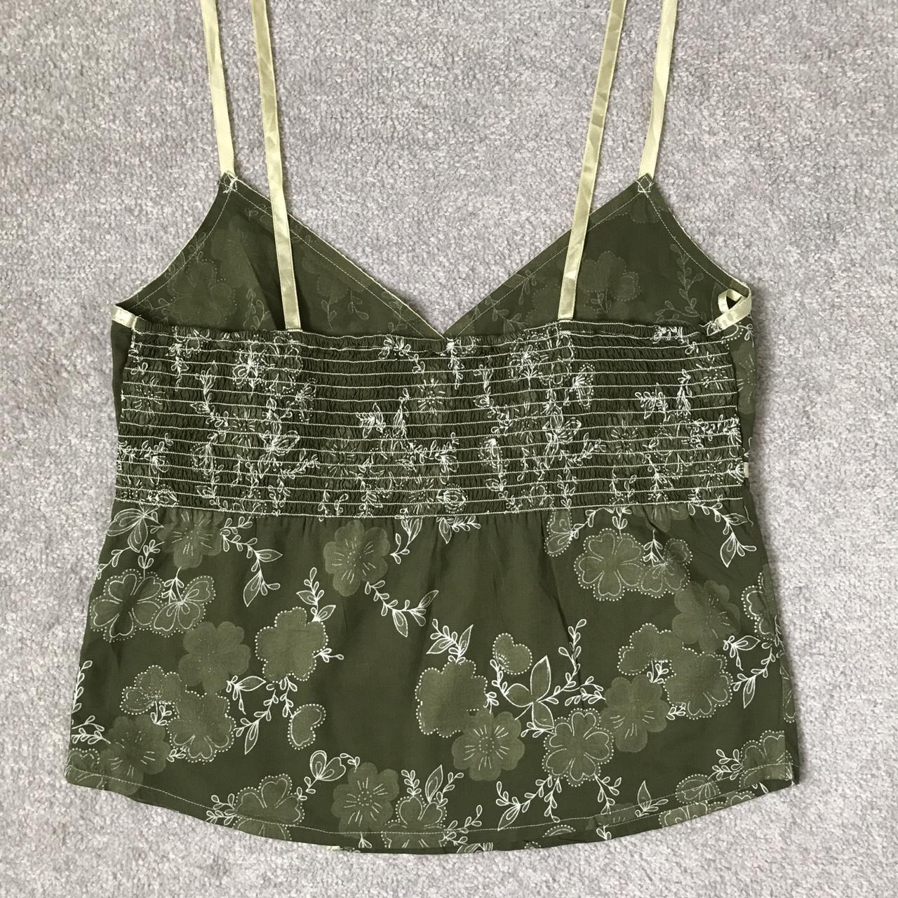 Vintage Green Y2K 90s Cami Top 💚 Pretty cotton wrap... - Depop