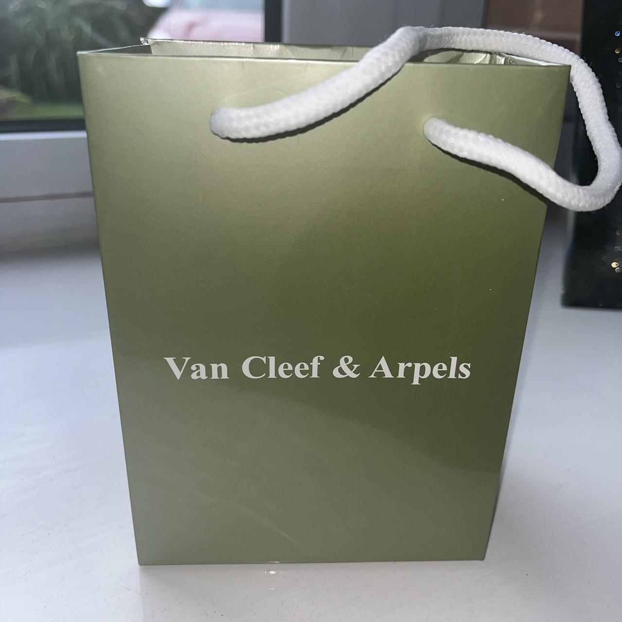 Van Cleef Arpels green and white jewellery bag