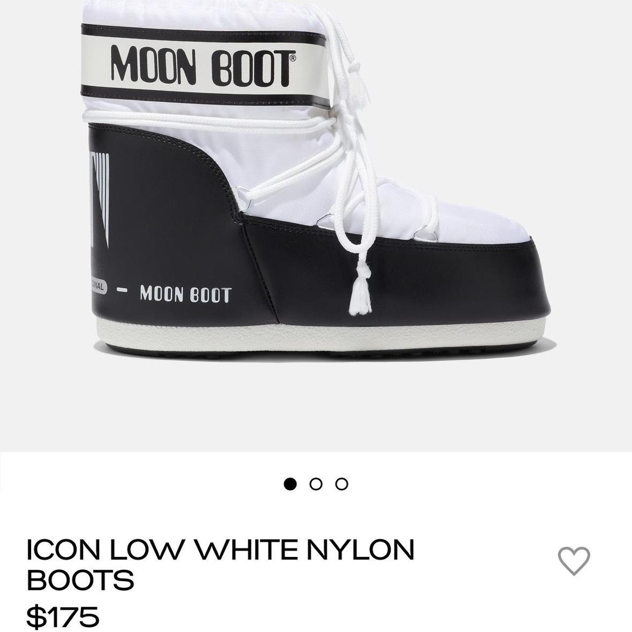 Moon Boot Women's Black and White Boots Depop