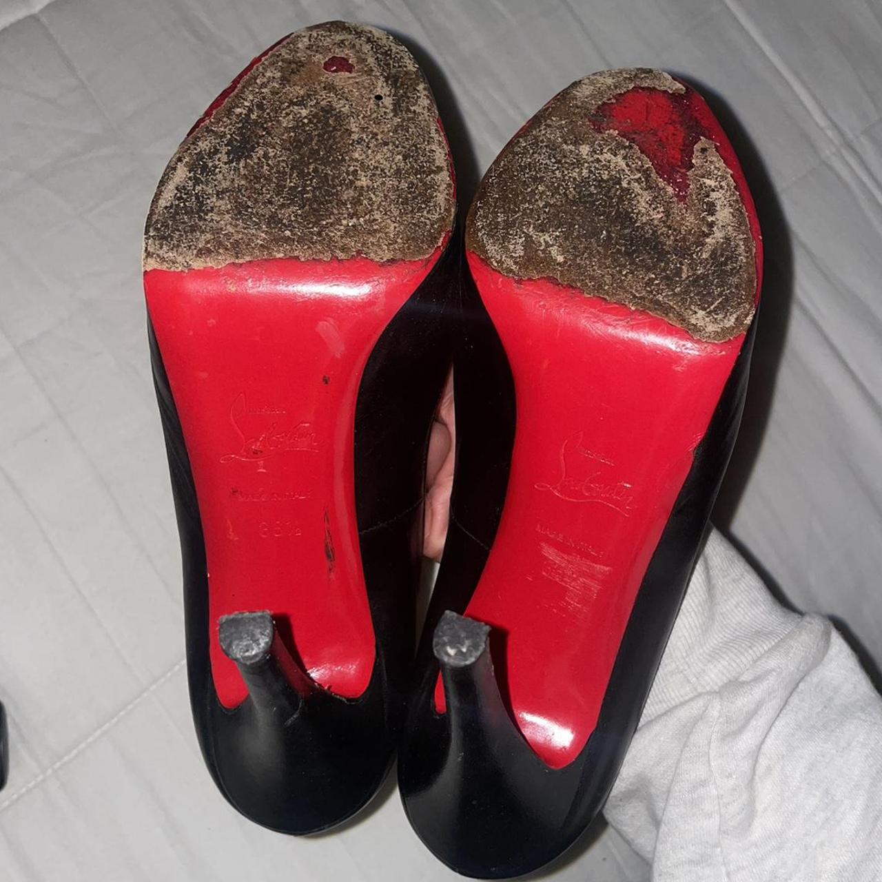 Christian Louboutin classy black heels Peep toe - Depop