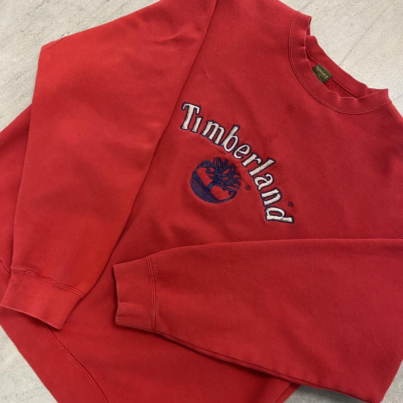 Timberland Men's Red and Navy Sweatshirt