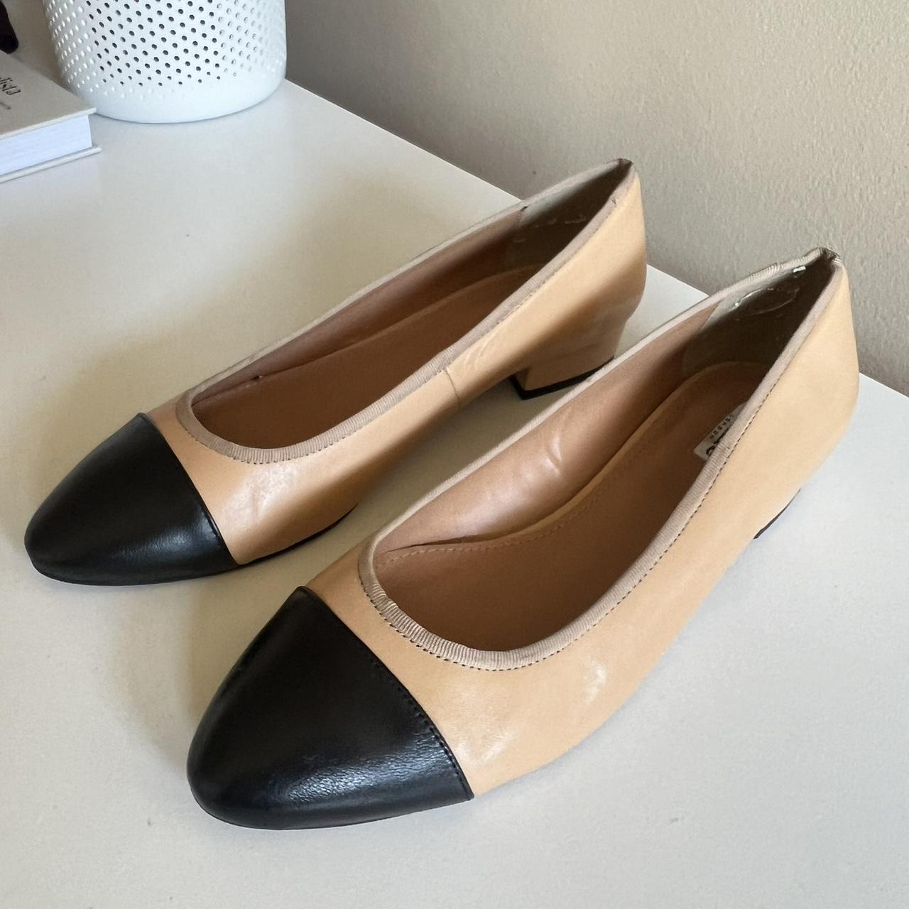 Dune tan and black ballet flats Excellent. Depop