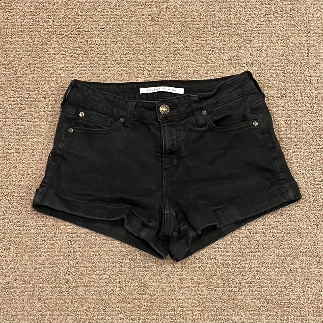 🖤 super cute celebrity pink black jean shorts 🖤 size... Depop