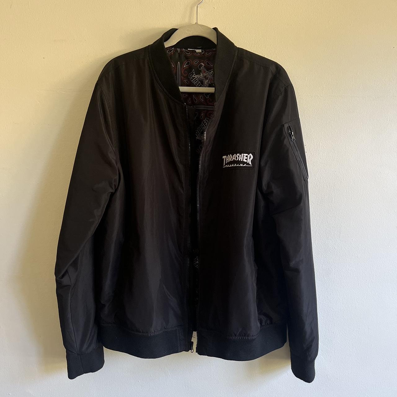 Thrasher black lightweight bomber jacket XL Depop