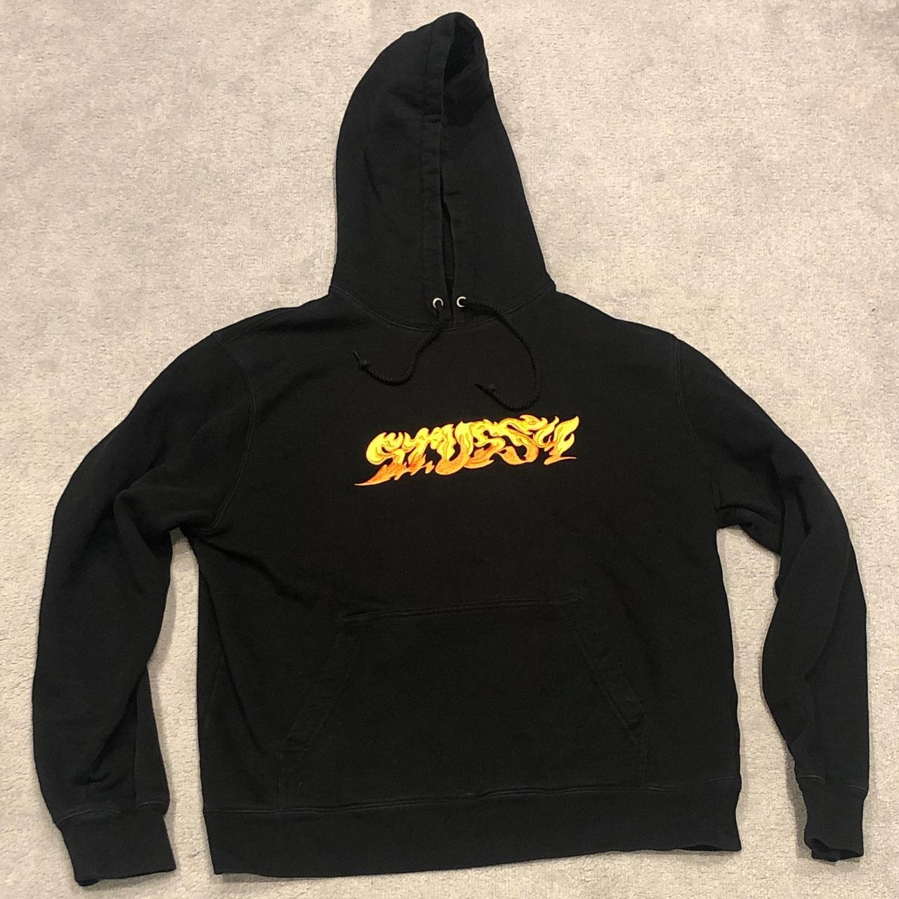 💎STUSSY FLAMES HOODIE💎 EMBROIDERED FLAMES... - Depop