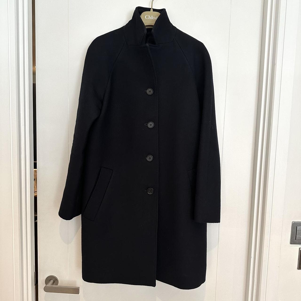 Cos wool jacket/ coat / trench, womens, ink navy... - Depop