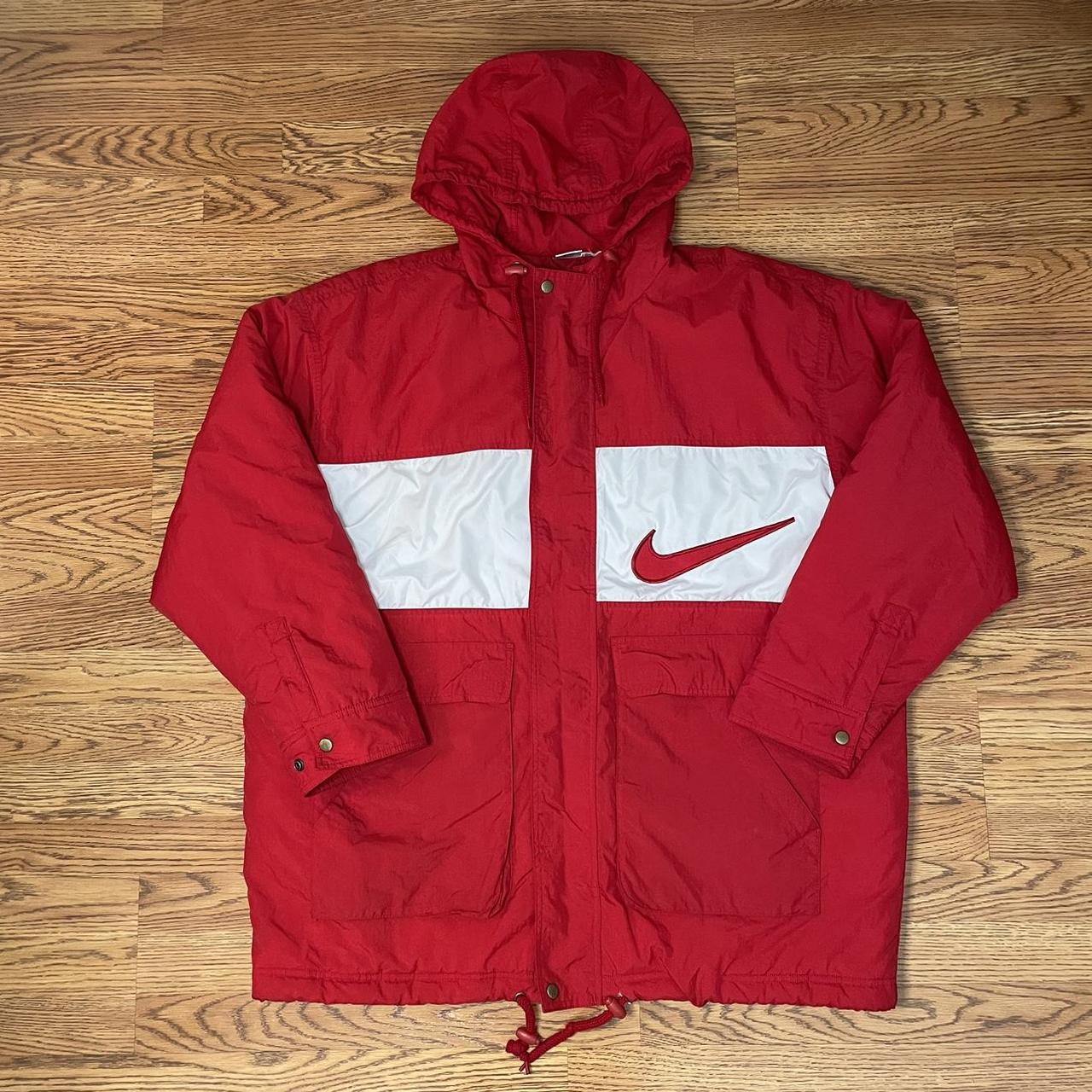 Vintage Nike White Tag Embroidered Swoosh Puffer - Depop