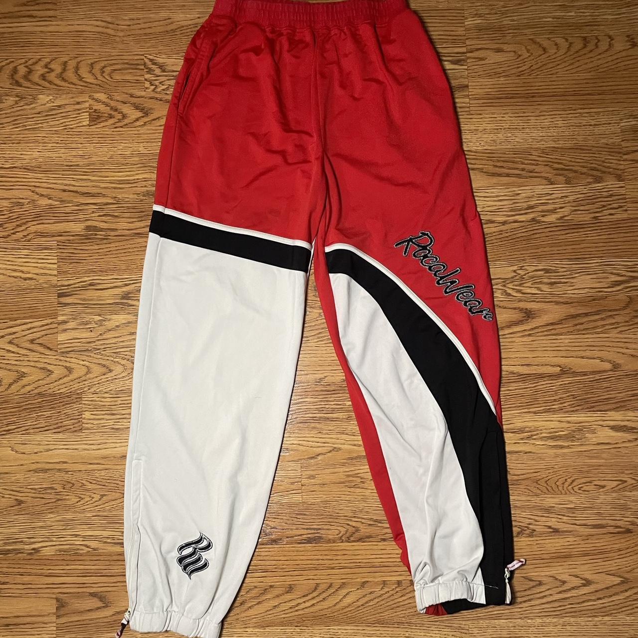 Rocawear Men's Red and White Joggers-tracksuits | Depop