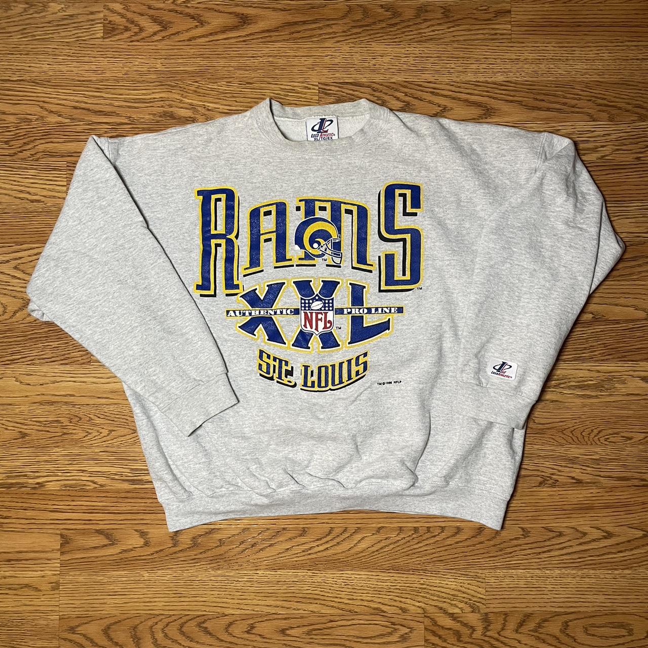 Vintage 90's St. Louis Rams Football Hoodie Size - Depop