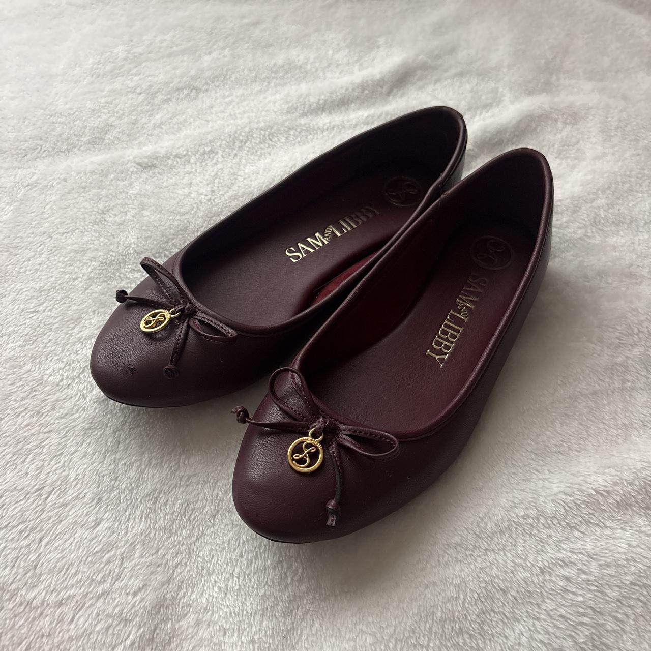 Sam & libby women's burgundy and brown ballet shoes
