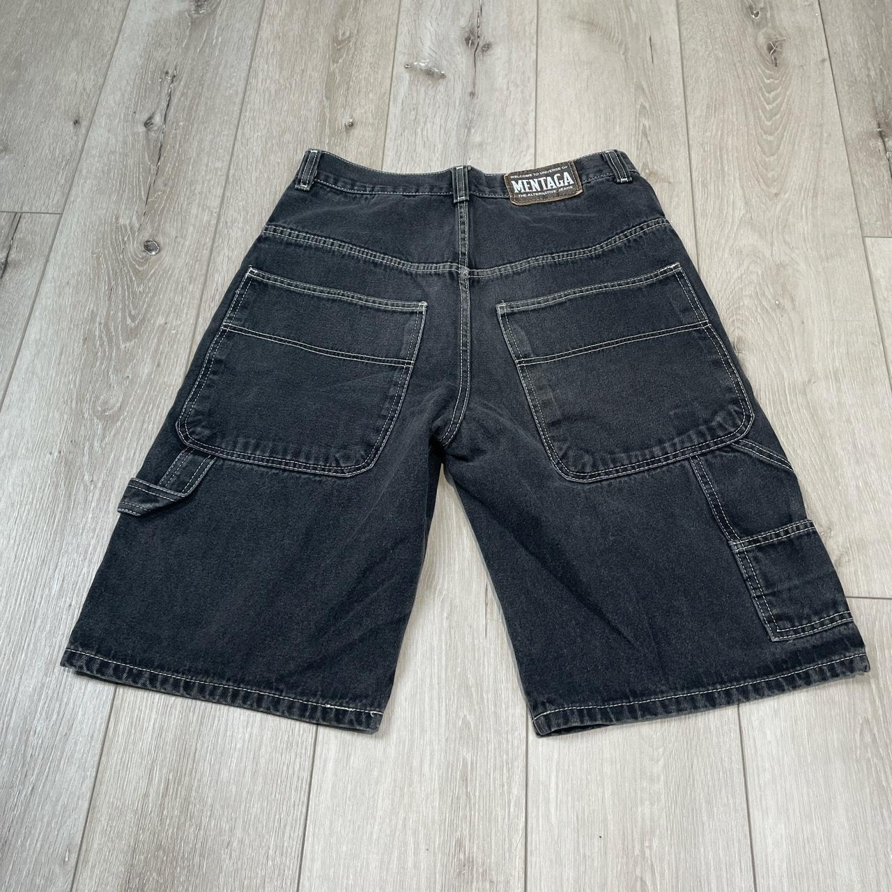 CRAZY GREY STONE WASHED JORTS WITH BIG... - Depop