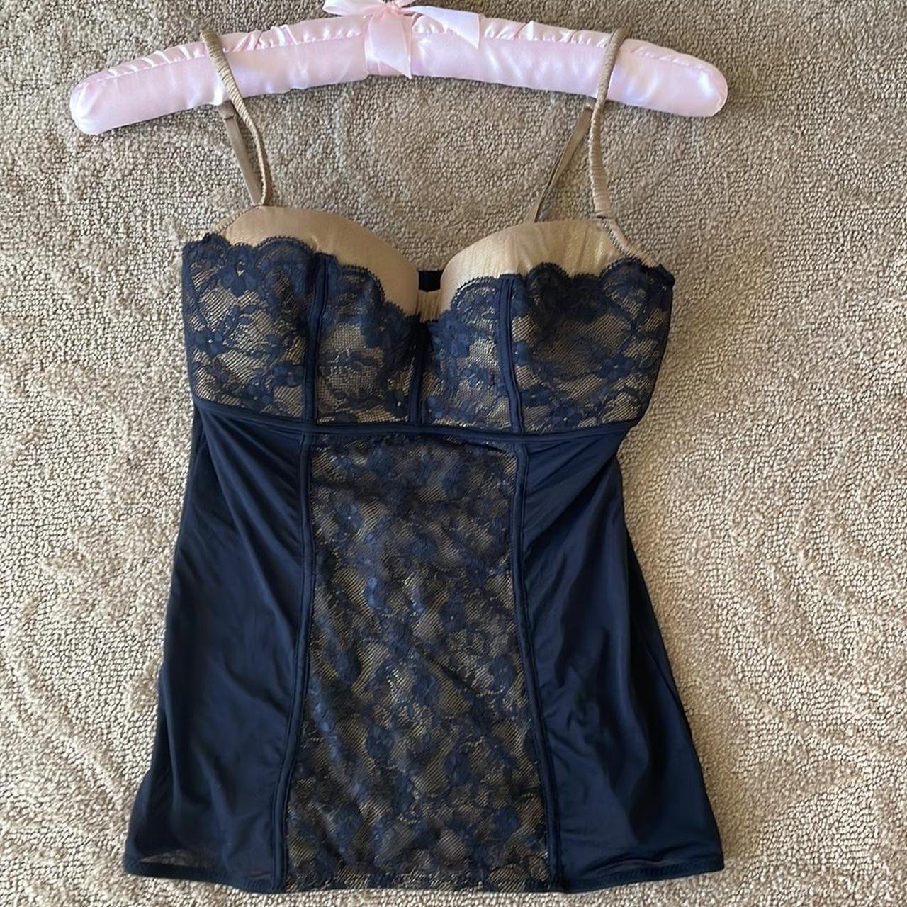Intimissimi Women's Black and Gold Bra Depop