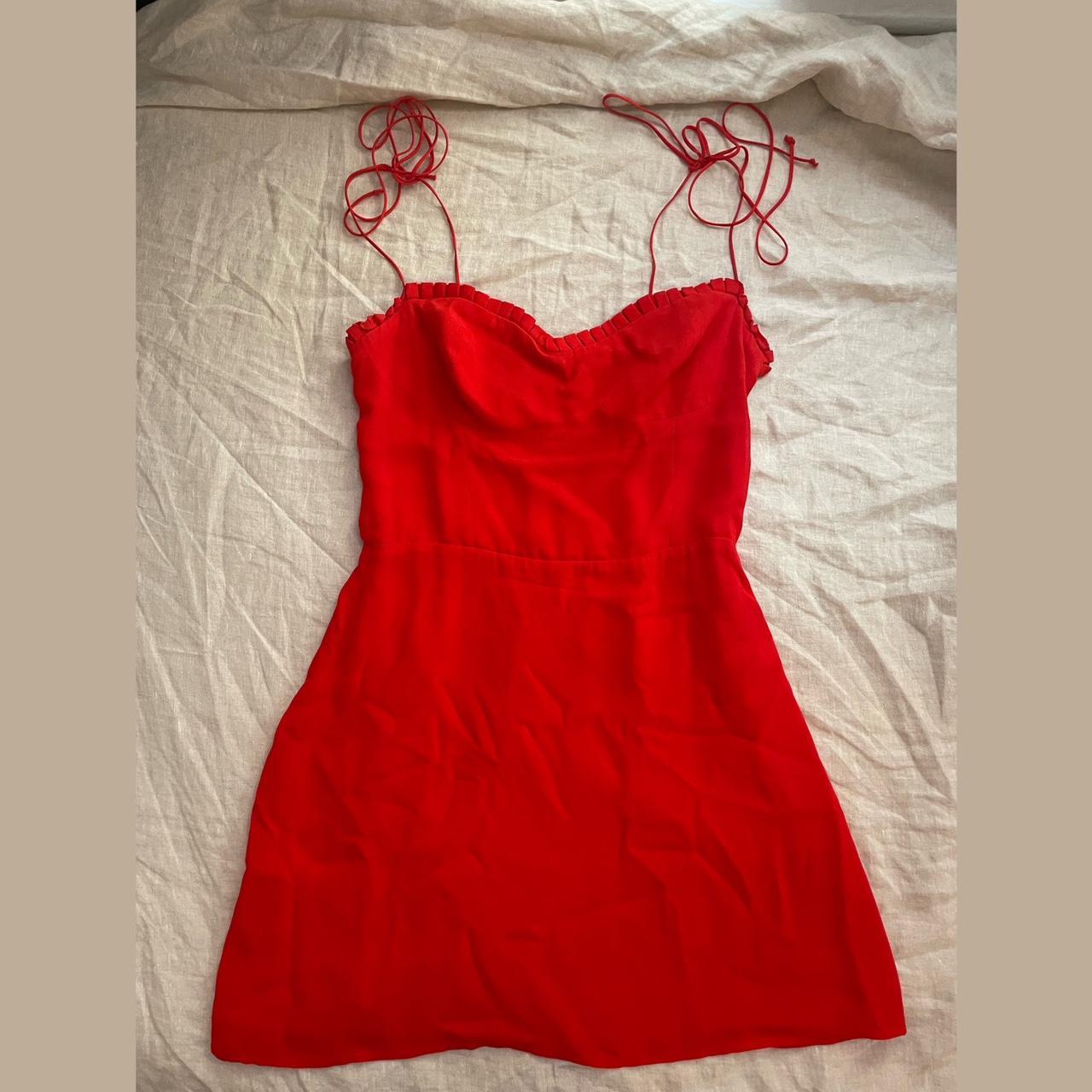Reformation Women's Red Dress | Depop